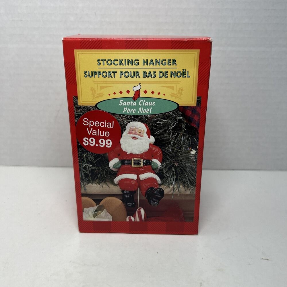 Vtg Hallmark Mr Santa Claus Christmas Stocking Hanger Holder NiB